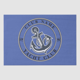 Blauwe marine Nautisch Anker jachtclub boot jachth Tissuepapier