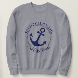 Blauwe marine Nautisch Anker jachtclub boot jachth Trui