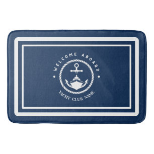 Blauwe Marine Nautische Anker jacht club boot jach Badmat