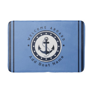 Blauwe Marine Nautische Anker jacht club boot jach Badmat