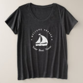 Blauwe Marine Nautische Anker jacht club boot jach Grote Maat T-shirt (Design voorkant)