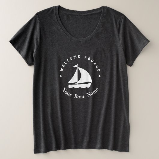 Blauwe Marine Nautische Anker jacht club boot jach Grote Maat T-shirt (Design voorkant)