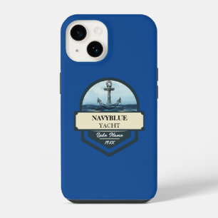Blauwe Marine Nautische Anker jacht club boot jach iPhone 14 Hoesje