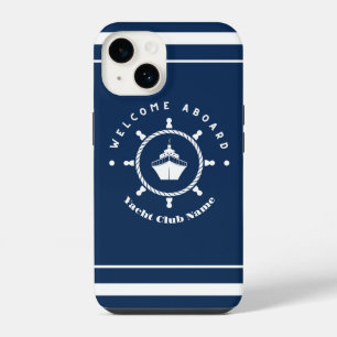 Blauwe Marine Nautische Anker jacht club boot jach iPhone 14 Hoesje