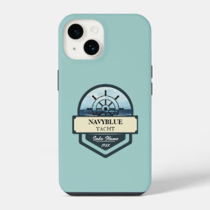 Blauwe Marine Nautische Anker jacht club boot jach iPhone 14 Hoesje