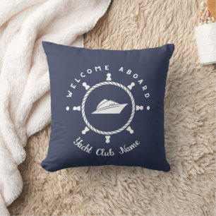 Blauwe Marine Nautische Anker jacht club boot jach Kussen