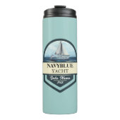 Blauwe Marine Nautische Anker jacht club boot jach Thermosbeker (Voorkant)