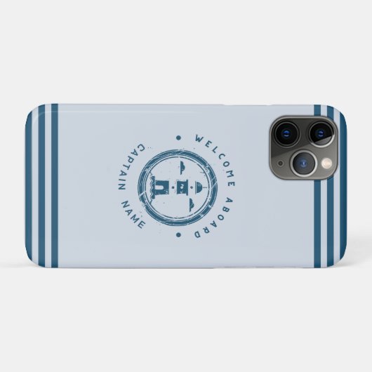 Blauwe Marine Nautische Anker jacht club boot Retr Case-Mate iPhone Case (Achterkant (horizontaal))