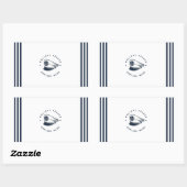 Blauwe Marine Nautische Anker jacht club boot zeil Rechthoekige Sticker (Vel)