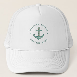 Blauwe Marine Nautische Anker jacht club boot zeil Trucker Pet