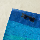 Blauwe MARINE OCEAAN BEROERTES STRAND TROPISCH MOD Strandlaken (In situ)