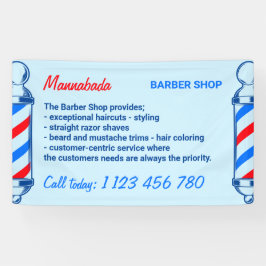 Blauwe Marine Rode Pool Supply Service Barber Shop Spandoek