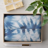 Blauwe Marine Witte Streep Tie Dye Tissuepapier (Geschenk)