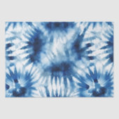 Blauwe Marine Witte Streep Tie Dye Tissuepapier (Voorkant)
