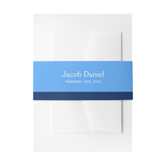 Blauwe Marinebar Mitzvah Uitnodigingen Wikkel (Voorkant Voorbeeld)