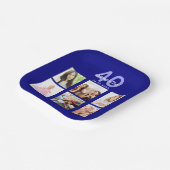 Blauwe marinekollage van Birthday Papieren Bordje (Gebogen)