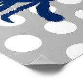 Blauwe marinekrab, grijze en witte pooldots poster (Hoek)