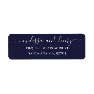 Blauwe marinelegant minimalistisch eenvoudig scrip etiket