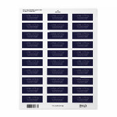 Blauwe marinelegant minimalistisch eenvoudig scrip etiket (Full Sheet)