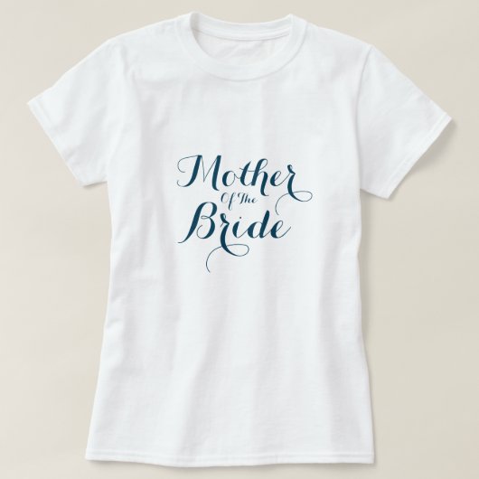 Blauwe marinemoeder van de bruidbruiloft T-Shirt (Design voorkant)