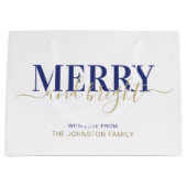 Blauwe marinepografie, vrolijk kerstfeest  groot cadeauzakje (Voorkant)