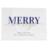 Blauwe marinepografie, vrolijk kerstfeest  groot cadeauzakje (Achterkant)