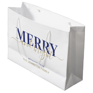 Blauwe marinepografie, vrolijk kerstfeest groot cadeauzakje