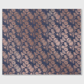 Blauwe marineroze roze roodbruine powder Blush Flo Cadeaupapier (Vlak)