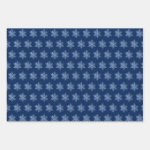 Blauwe marineschijf en witte snowflake papierblade inpakpapier vel (Voorkant 2)