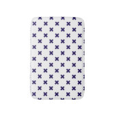 Blauwe marineschijven op witte badmat (Voorkant Verticaal)