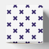 Blauwe marineschijven op witte bedankdoosjes (Bovenkant)