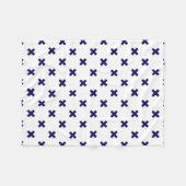 Blauwe marineschijven op witte fleece deken (Voorkant (Horizontaal))