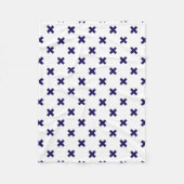 Blauwe marineschijven op witte fleece deken (Voorkant)