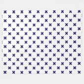 Blauwe marineschijven op witte fleece deken (Voorkant (Horizontaal))
