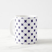 Blauwe marineschijven op witte koffiemok (Voorkant links)
