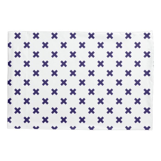 Blauwe marineschijven op witte kussensloop (Achterkant)