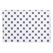 Blauwe marineschijven op witte kussensloop (Voorkant)