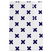 Blauwe marineschijven op witte medium cadeauzakje (Achterkant)