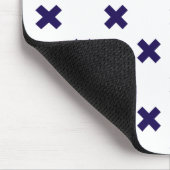 Blauwe marineschijven op witte muismat (Hoek)