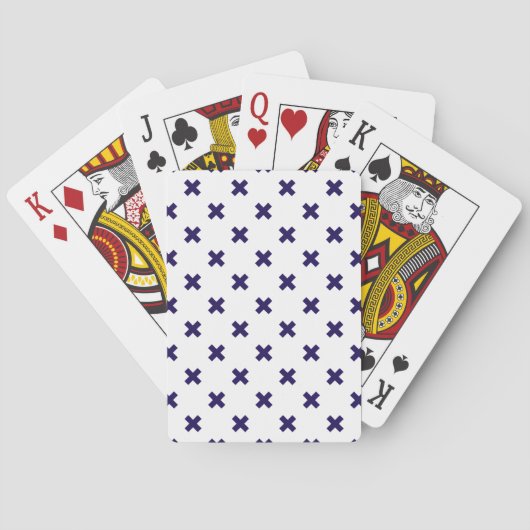 Blauwe marineschijven op witte pokerkaarten (Achterkant)