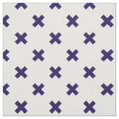 Blauwe marineschijven op witte stof (Swatch)