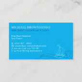 Blauwe marineschip Boot Nautisch Zee Oceaan Contactkaartje (Achterkant)