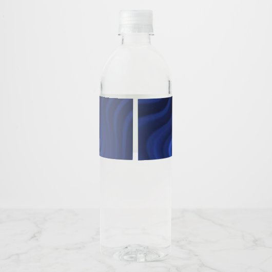 Blauwe marineslag Decoratief Water Fles Etiket (Achterkant)