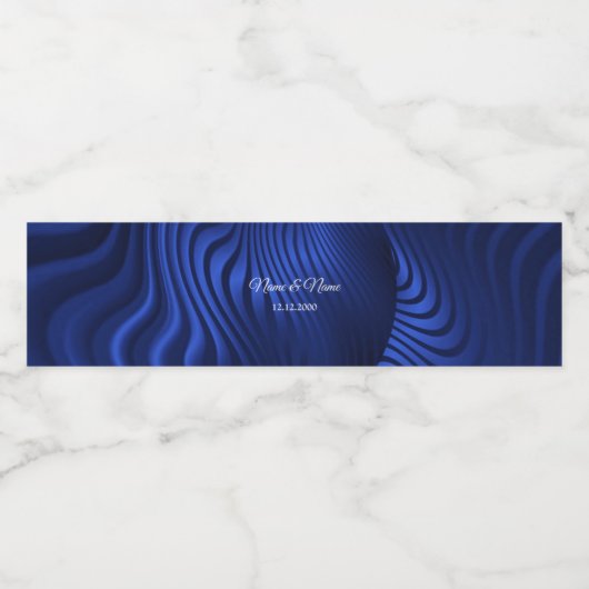 Blauwe marineslag Decoratief Water Fles Etiket (Enkel label)