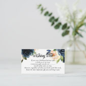 Blauwe marineslant die goed wil wedden informatiekaartje (Staand voorkant)