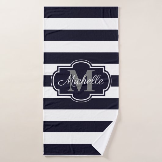 Blauwe marineslantaarn bad handdoek (Badhanddoek)
