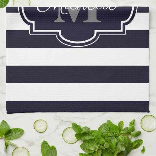Blauwe marineslantaarn theedoek (Gevouwen)