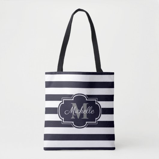Blauwe marineslantaarn tote bag (Voorkant)
