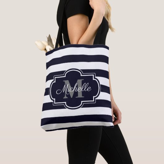 Blauwe marineslantaarn tote bag (Dichtbij)