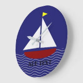 Blauwe marinestijl grote klok (Hoek)